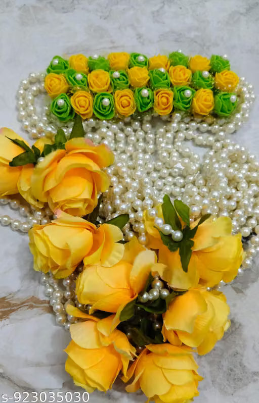 Floral dupatta for women Yellow