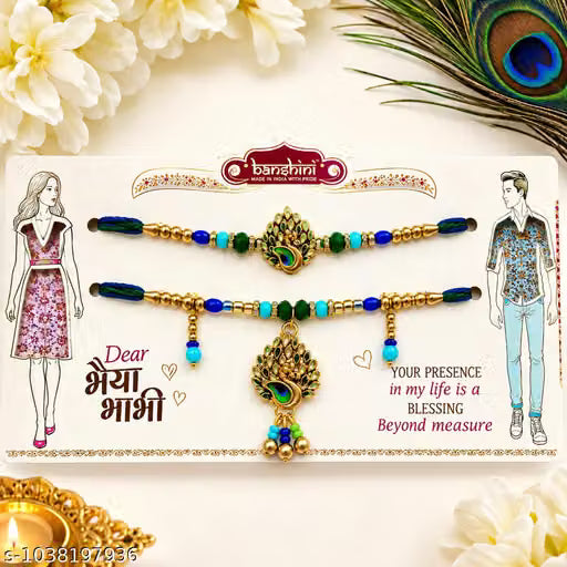 Bhaiya bhabhi rakhi combo set 08