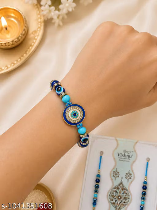 Bhaiya bhabhi rakhi combo set evil eye