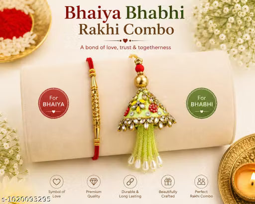 Bhaiya bhabhi rakhi combo (Multicolor)