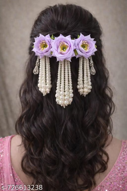 Floral hair bun accessories for women and girls