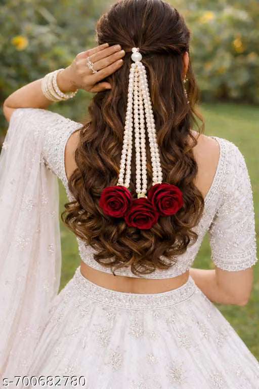 Red Rose Floral hair accessories for women and girls