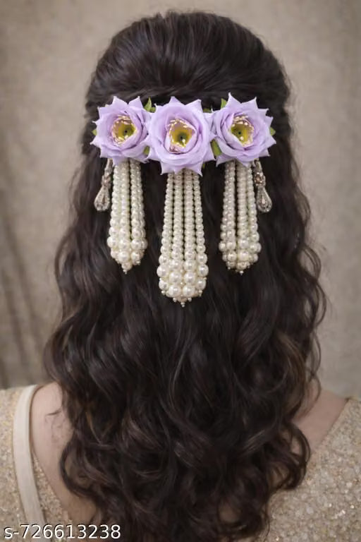 Floral hair bun accessories for women and girls