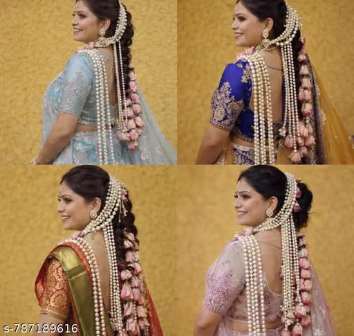 Pearl and flower paranda and dupatta for women