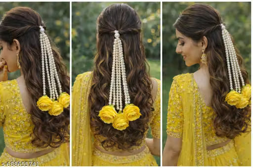 Yellow Rose Floral hair accessories for women and girls