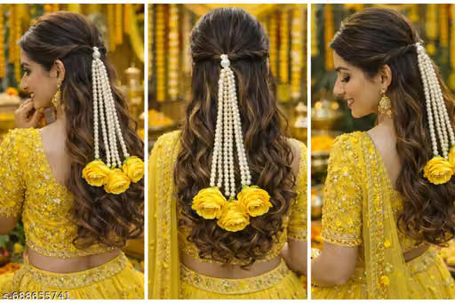 Yellow Rose Floral hair accessories for women and girls