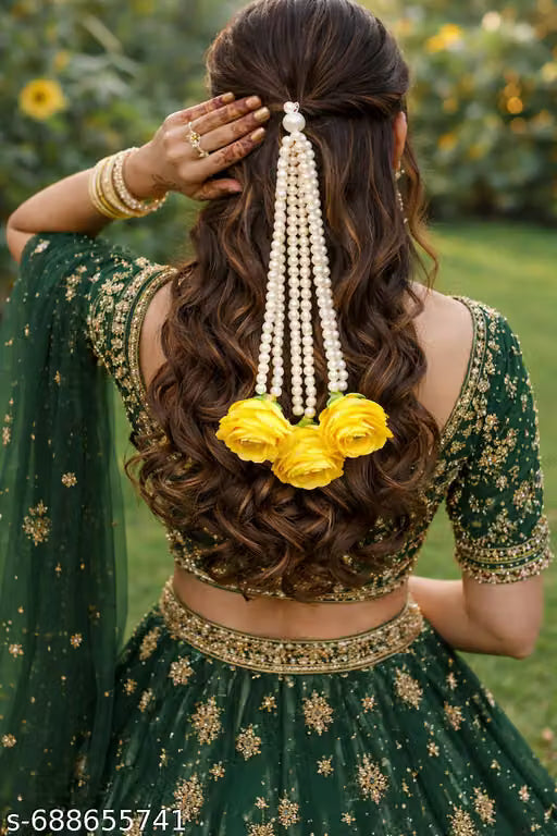 Yellow Rose Floral hair accessories for women and girls