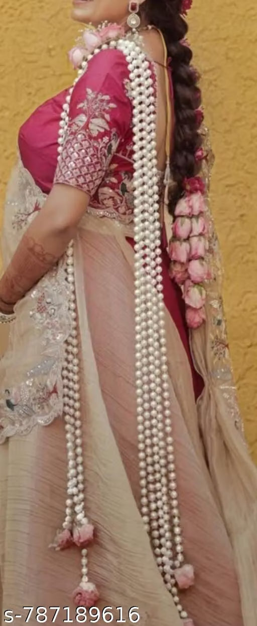 Pearl and flower paranda and dupatta for women