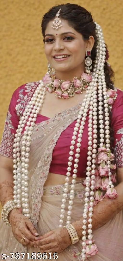 Pearl and flower paranda and dupatta for women
