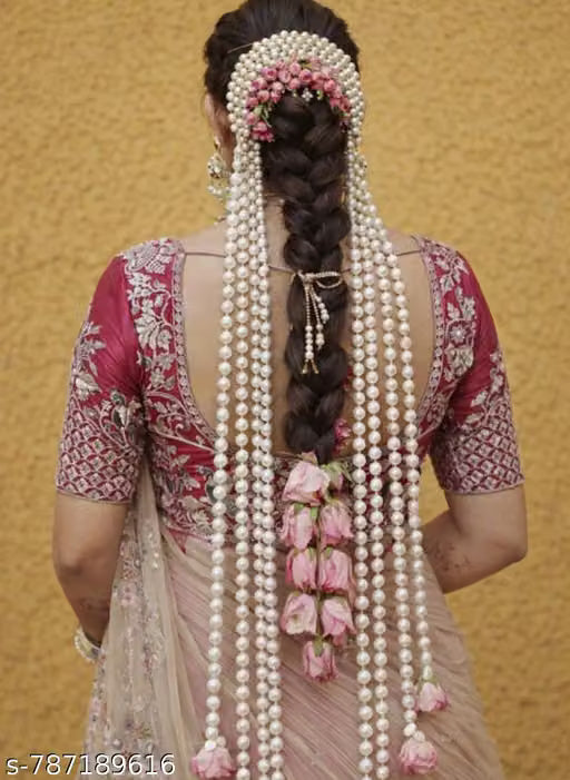 Pearl and flower paranda and dupatta for women