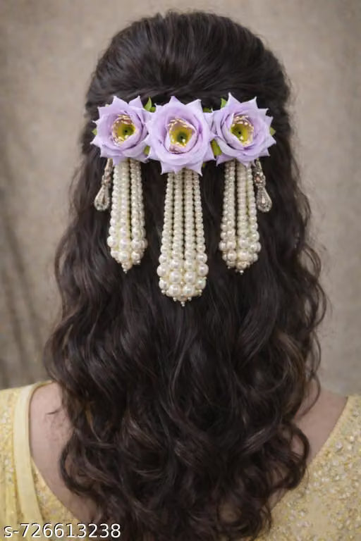 Floral hair bun accessories for women and girls