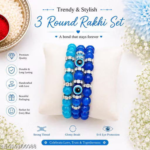 Wraparound raksha sutra evil eye rakhi for brother