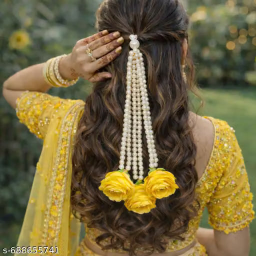 Yellow Rose Floral hair accessories for women and girls