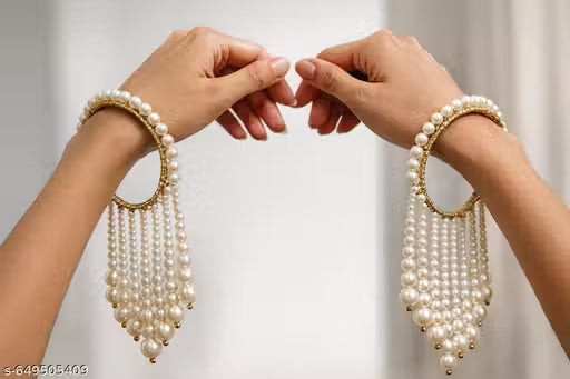 Bridal kalira bangles with latkan